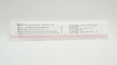 BD 305185 PrecisionGlide Ndle. Fill 18G TW x 1-1/2inch